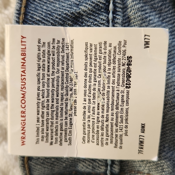 WRANGLER MENS JEANS SIZE 36×34 NEW WITH TAGS - Picture 6 of 7